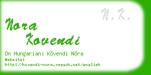 nora kovendi business card